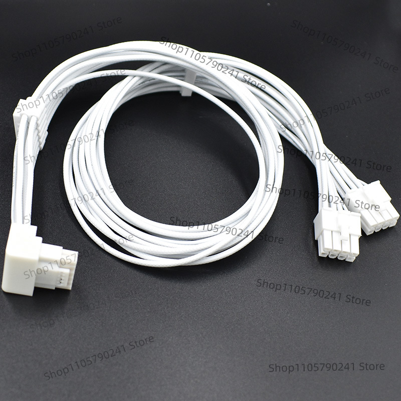 Dual 8Pin To 16Pin 12Vhpwr Cable - Kabel Pola Anyaman Putih 16AWG untuk