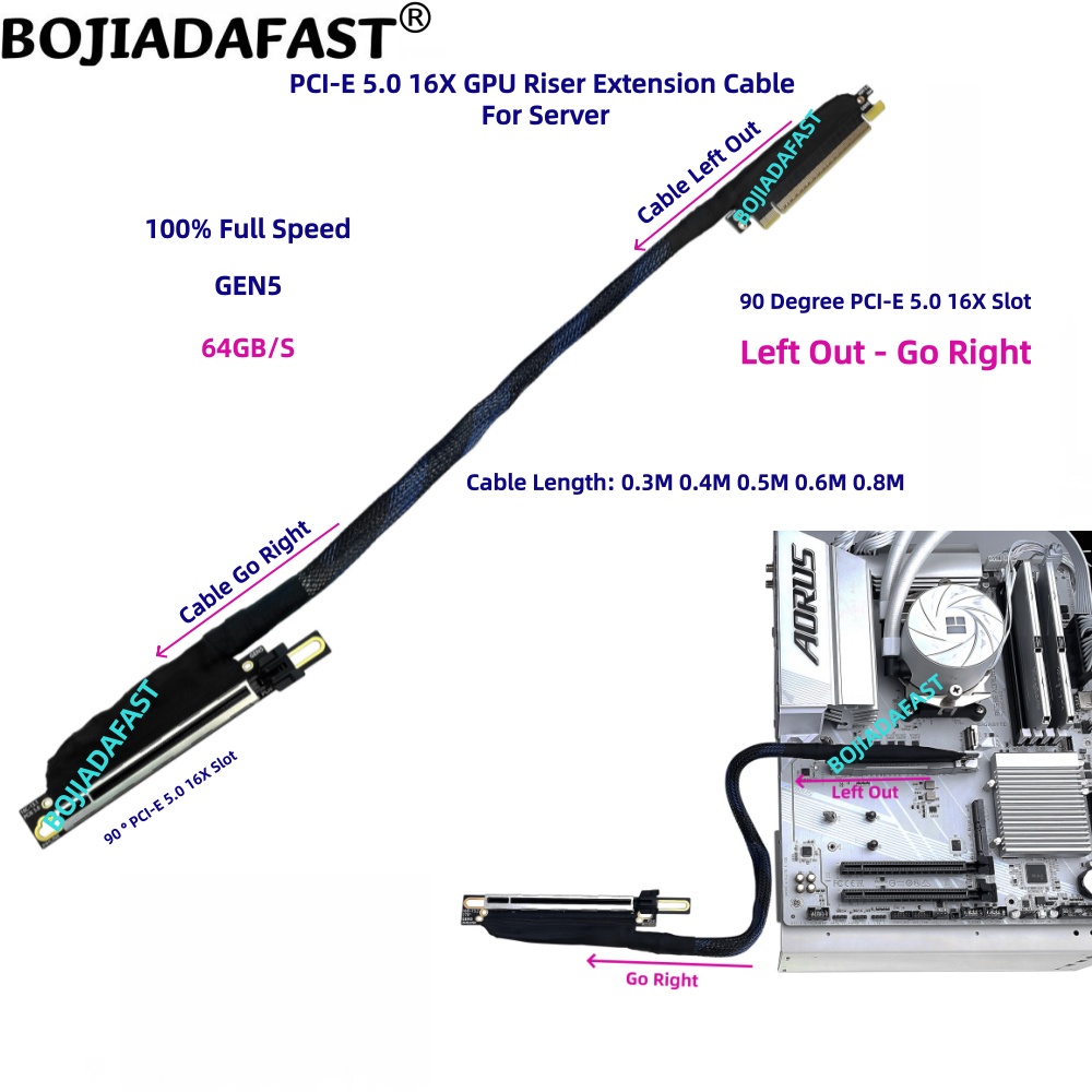 Kabel Ekstensi Riser GPU Kartu - Pcie 5.0 Gpu Riser Cable ulasan dan harga