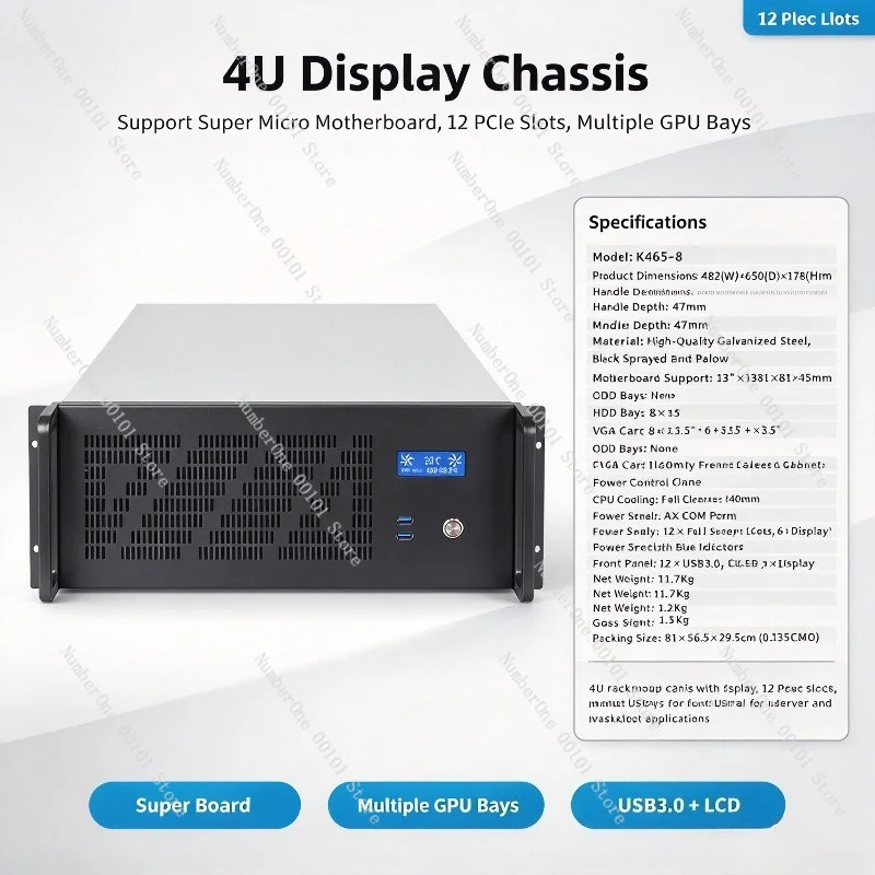 Rangka Server 4U dengan 12 Slo - Server Gpu Chassis 4U ulasan dan harga